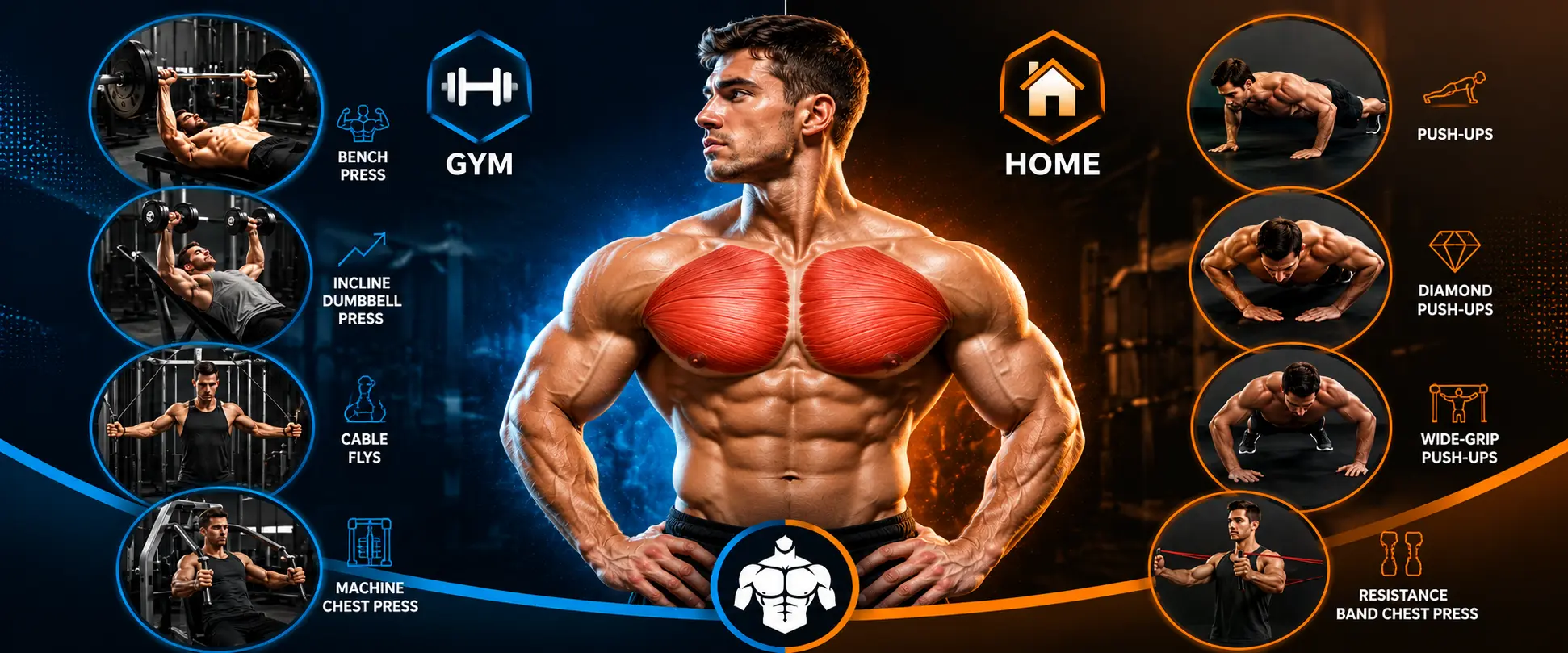 Chest workout at home and gym