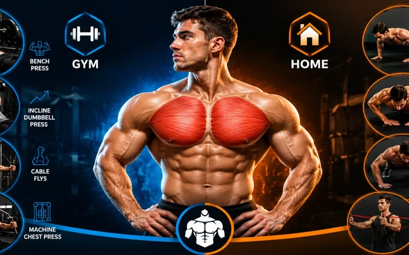 Chest workout at home and gym